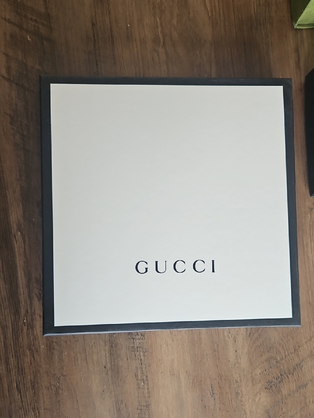 Gucci White Box with Black Logo and Border